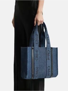 NWT Chloe Denim Woody Tote - Medium